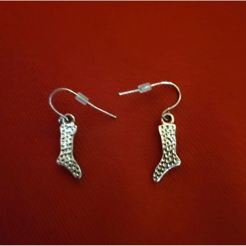 Christmas Earrings Holiday Snowman Green Christmas Balls Red Boots Set of 3